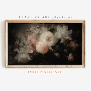 Moody Flowers Painting 4K Art dla Samsung Frame TV Dark Cottagecore Decor | Natychmiastowe pobieranie cyfrowe Art dla Samsung Frame TV