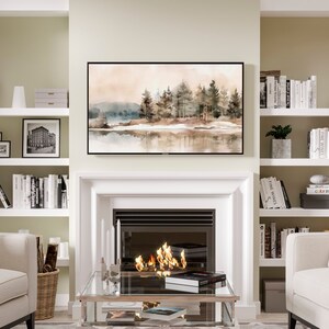 Neutral Warm Winter Landscape 4K TV Art Neutral Winter Decor | Instant Digital Download Art for Samsung Frame TV