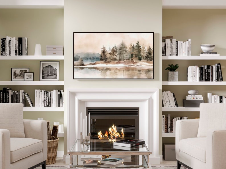 Neutral Warm Winter Landscape 4K TV Art Neutral Winter Decor | Instant Digital Download Art for Samsung Frame TV