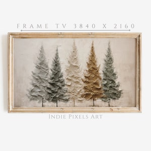 Primitive Christmas Trees 4K TV Art for Samsung Frame TV Farmhouse Decor | Digital Download Art for Samsung Frame TV Instant Download