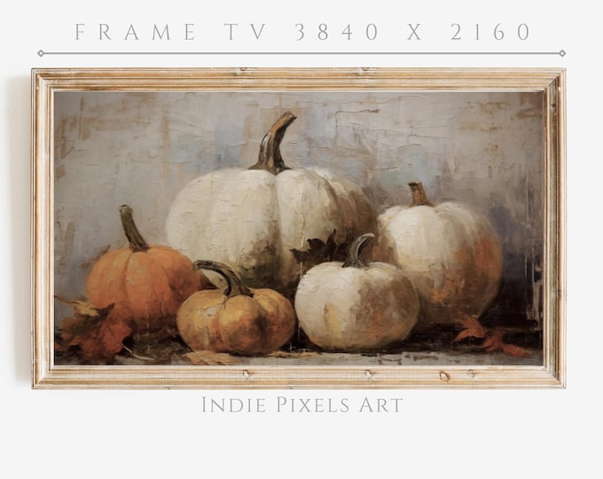 Rustic Fall Pumpkins 4K TV Art for Samsung Frame TV Farmhouse Fall Decor| Digital Download Art for Samsung Frame TV Art Instant Download