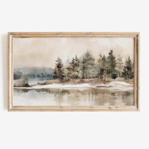 Neutral Warm Winter Landscape 4K TV Art Neutral Winter Decor | Instant Digital Download Art for Samsung Frame TV
