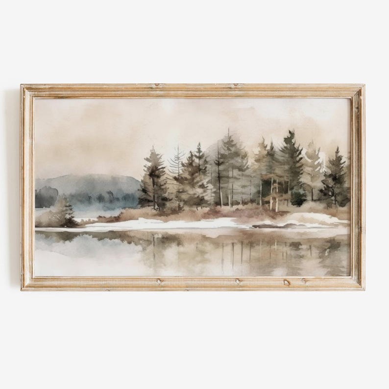 Neutral Warm Winter Landscape 4K TV Art Neutral Winter Decor | Instant Digital Download Art for Samsung Frame TV