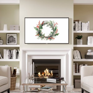 Corona navideña para TV 4K / Decoración navideña minimalista (Descarga digital) imagen 3