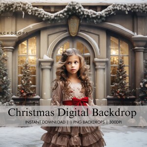 Christmas Shop Digital Backdrop, Fantasy Store Front Digital Background, Holiday Composite Photography, Holiday Overlay Template