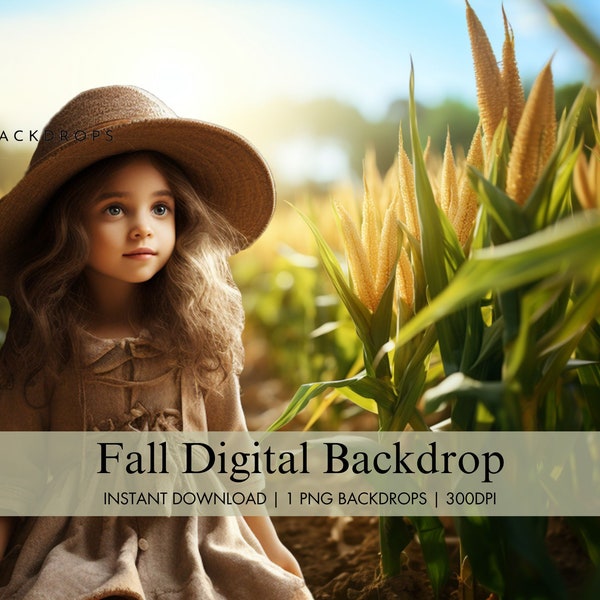 Fall Digital Backdrop, Autumn Digital Background, Harvest Maze Theme Composite Photography, Corn Field Digital Photo Overlay Template