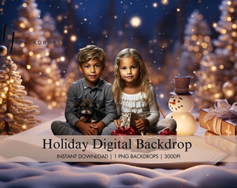 Winter Fairytale Book Digital Backdrop, Christmas Fantasy Digital Background, Holiday Composite Photography, Holiday Overlay Template