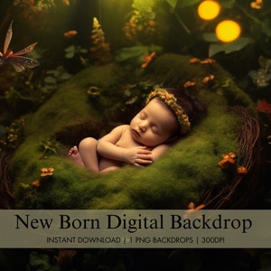 Newborn Digital Fairy Forest Backdrop, Woodland Forest Digital Background, Newborn Composite Photography Studio, Baby Digital Photo Prop
