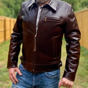 Men&#39;s Brown 90s Style Sheepskin Biker Jacket Vintage Style Slim Fit Leather Jacket Handmade Motorcycle Jacket for Rider Perfect Gift for Him
