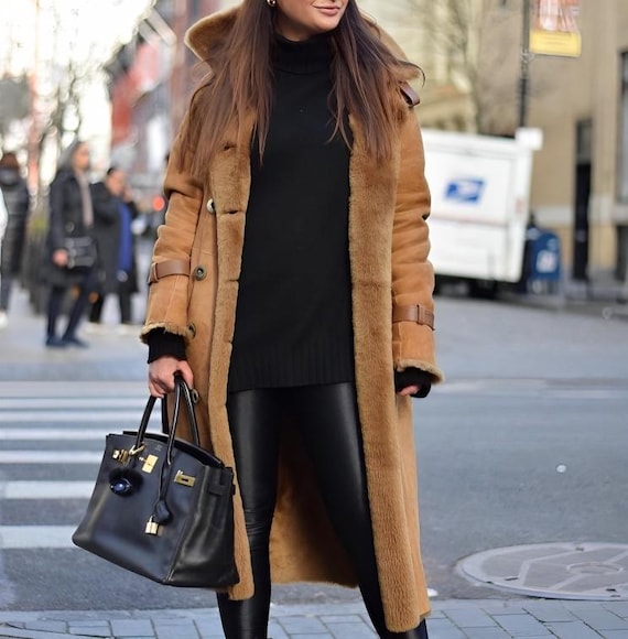 Women's Brown Penny Lane Coat – Vintage 70s Suede Leather Trench