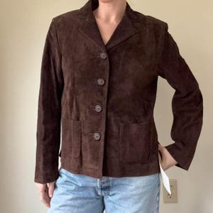 Vintage Brown Suede Leather Blazer Coat for Women, Western-Inspired Genuine Suede Outerwear, Stylish Formal Blazer,Perfect Gift Idea for Her