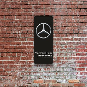 Mercedes Benz Wall Decal Art Garage AMG Logo Car Vinyl Wall Sticker Decor  NL80