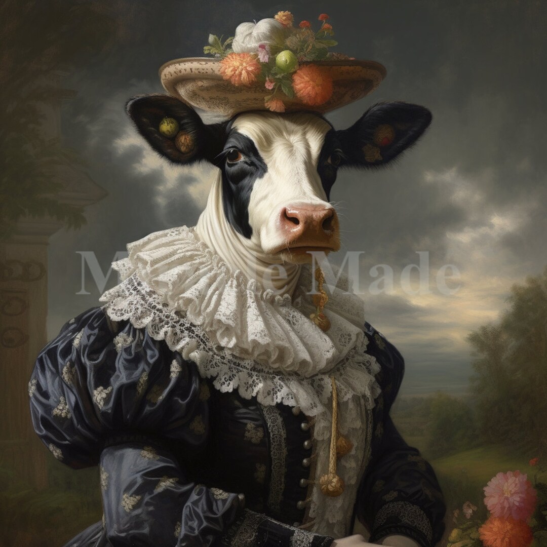 Cow in Victorian Style Outfit - Etsy