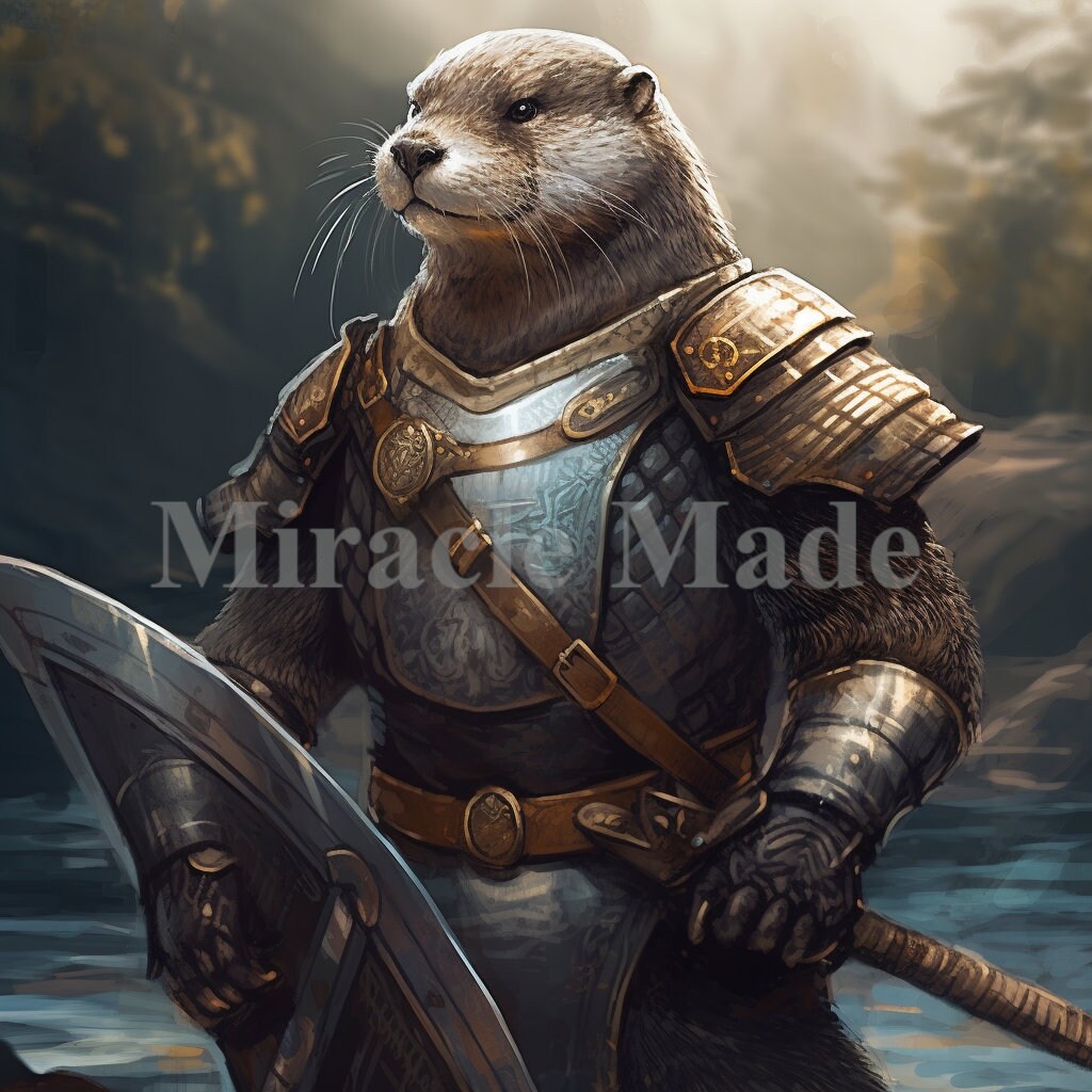 Otter in Armor Crusader and Knight Otter - Etsy