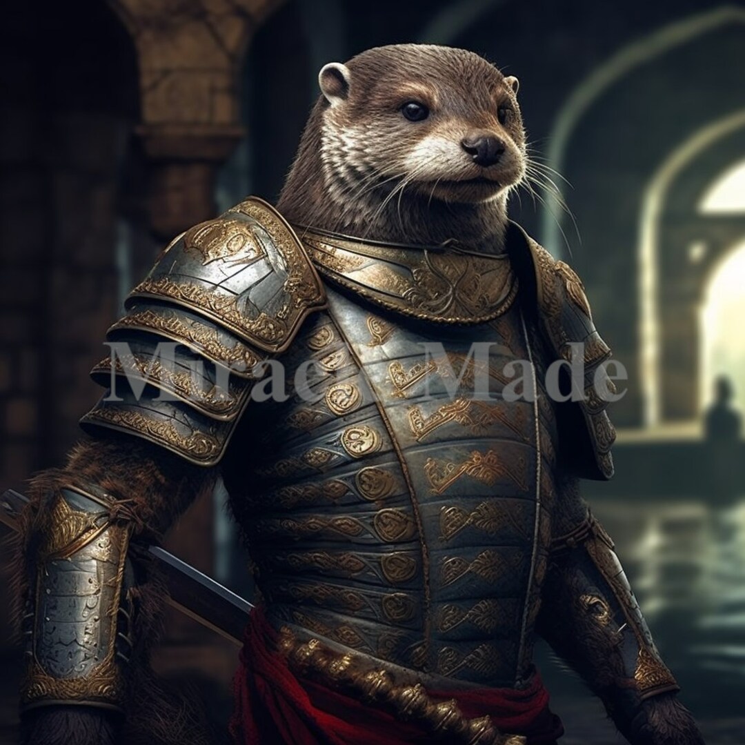 Otter in Full Armor Crusader and Knight Otter - Etsy