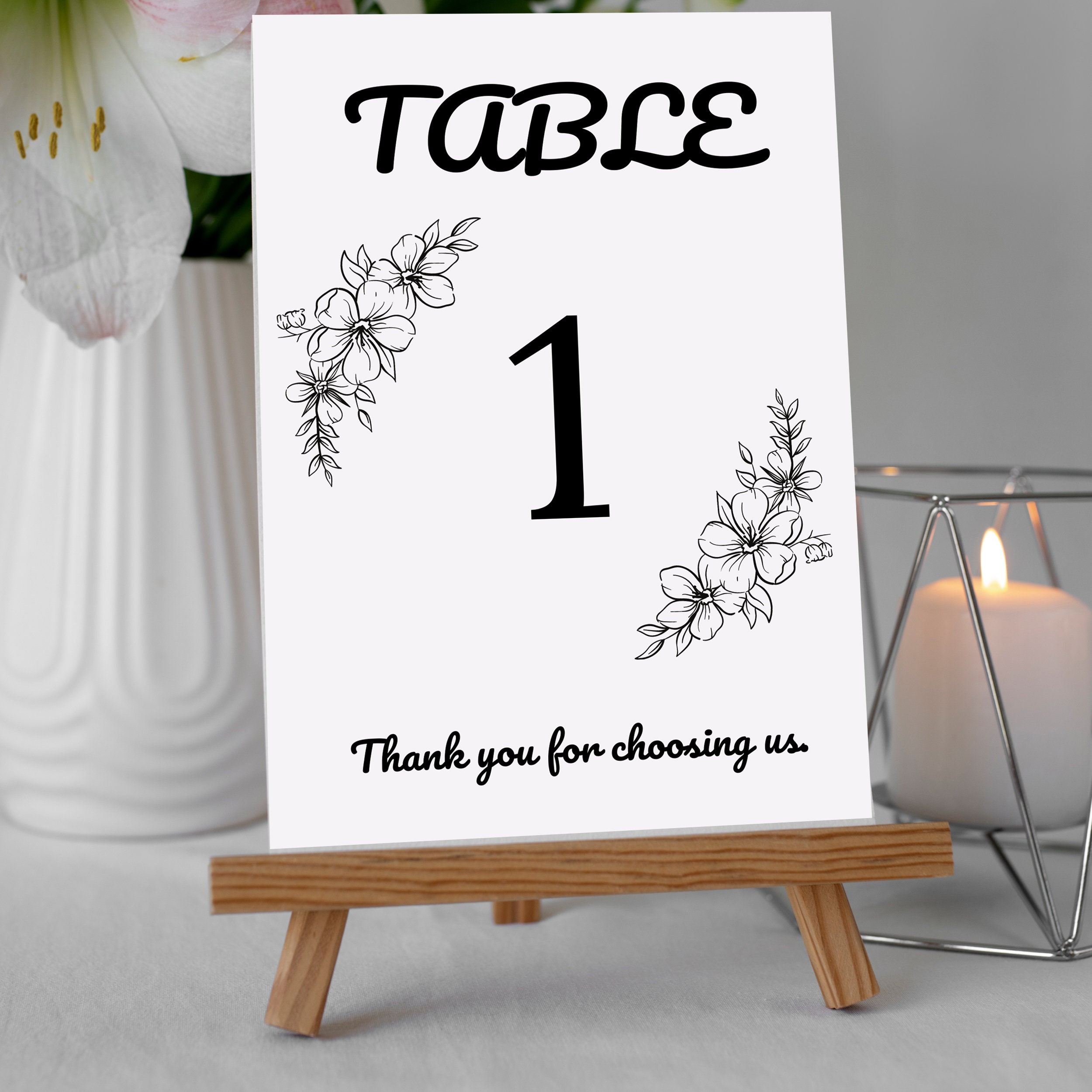 Printable Table Numbers minimalist Cafe Table Numbers Etsy