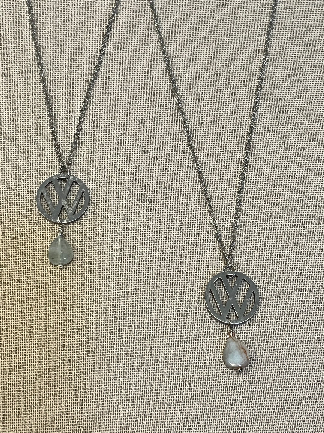 Vdub Drop Stone Necklace Etsy