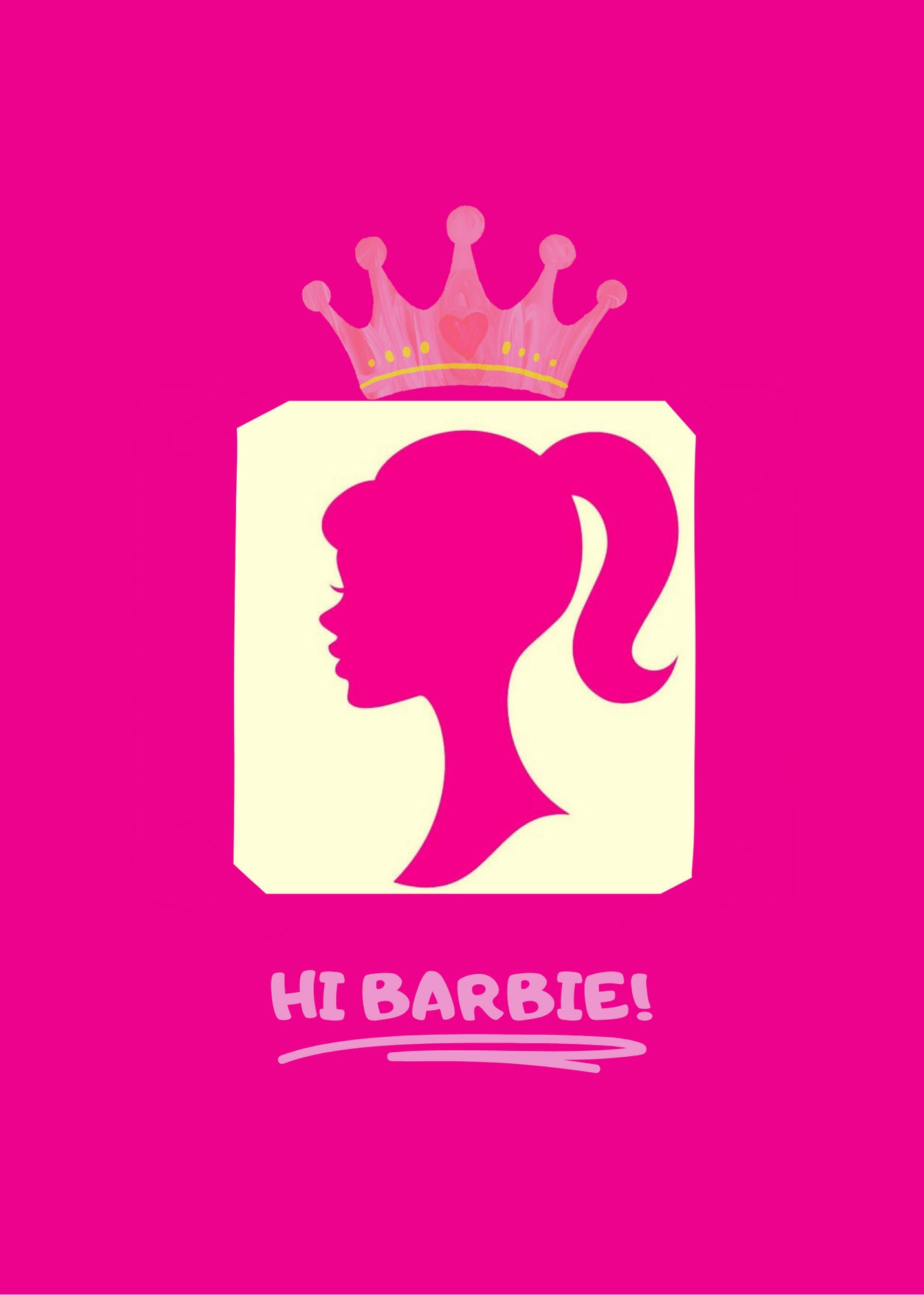 Barbie Print Pink Girls Bedroom Decor Pink Birthday Prints Girly Poster