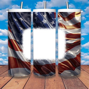 5 PNG-bundel - 3D Amerikaanse vlag voeg je eigen tekst toe - rechte beker wrap - sublimatie ontwerp - 20oz magere beker - 4 juli - AI-kunst
