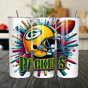 Sport Lover 20oz Skinny Tumbler Wrap PNG, Sport 20oz Tumbler PNG, Mascot Sublimation Tumbler PNG Digital Download, Packers Design Wrap
