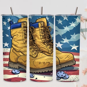 Veteran Memorial Day 20oz Skinny Tumbler Wrap, Sublimation Design, Digital Download PNG, American Flag Tumbler Wrap PNG, 4th of July Tumbler