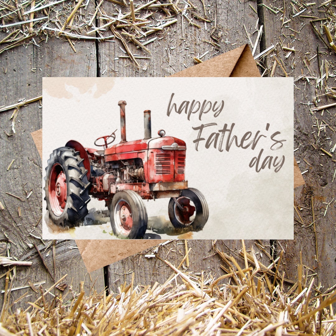 Tractor Father's Day Card - Etsy