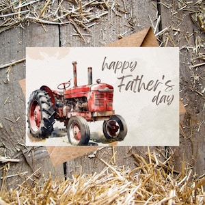Carte fête des pères tracteur