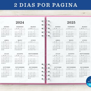Agenda 2024 para Imprimir, 2 Dias por Pagina Vista Vertical, Blanco y Negro, Diseño Minimalista, PDF Tamaño A5, MUY COMPLETA image 4