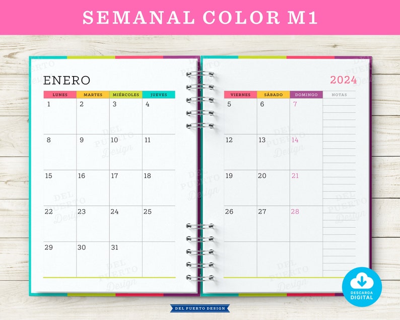 Rido/idé "Enjoy" Septimus 2024 Weekly Calendar 2 Pages = 1 Week