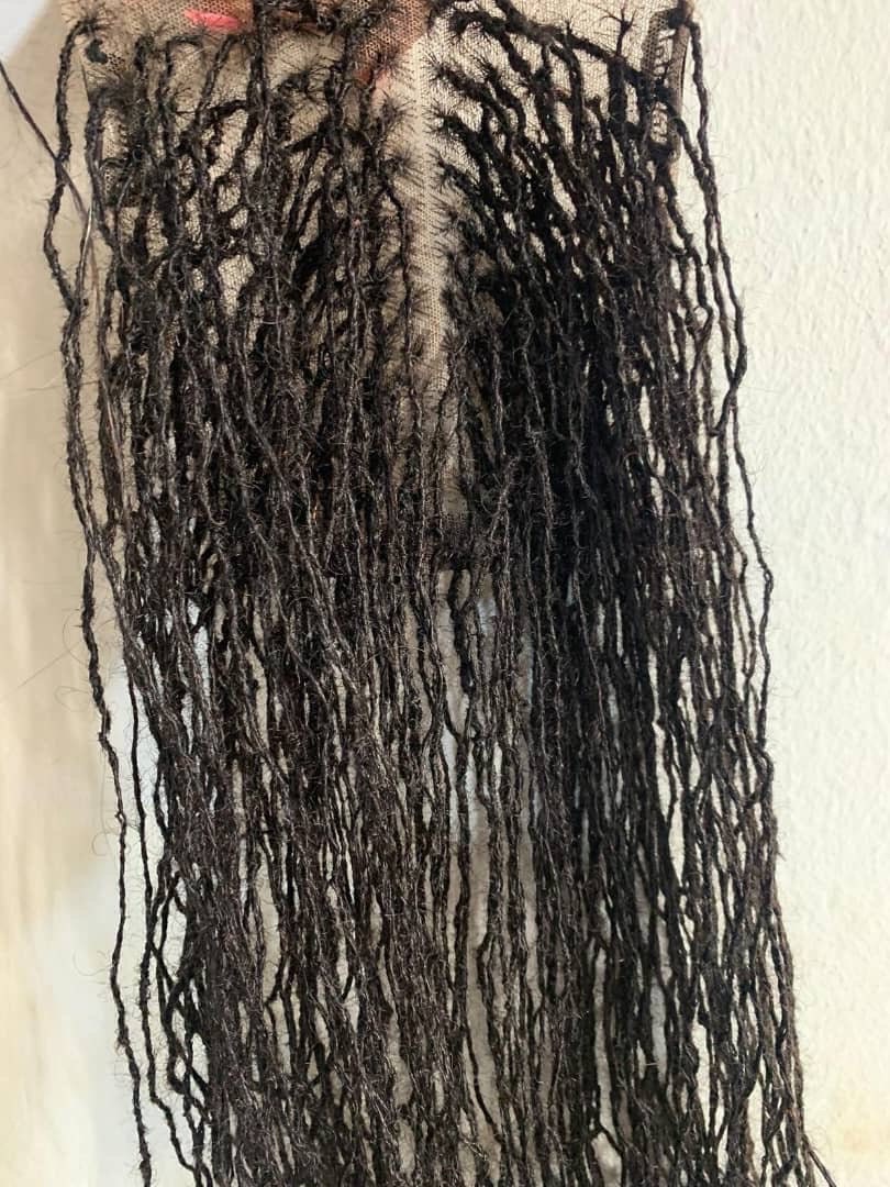 6x6 Lace Topper Human Hair Micro Locs 14 in Skinny Sister Locs - Etsy