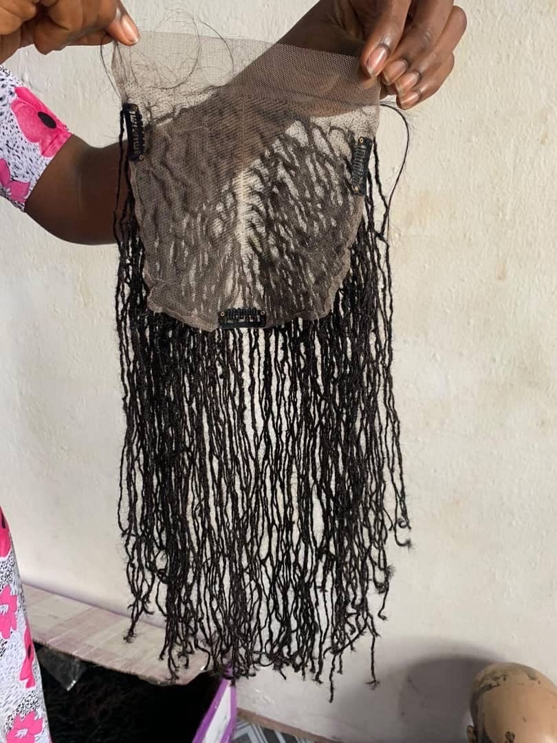 6x6 Lace Topper Human Hair Micro Locs 14 in Skinny Sister Locs - Etsy