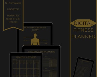 Digital FITNESS planner, GoodNotes/Notability Fitness Planner, Fitness Journal, Weight Loss Tracker, iPad Workout Planner, Wellness Template