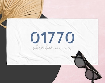 Customizable zip code and town towl