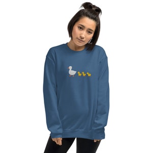 Embroidered Duck Sweatshirt, Embroidered Duck Crewneck Sweatshirt, Duckling Shirt, Cute Sweatshirt, Cozy Embroidered Shirt