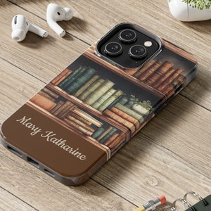 Personalized Phone Case for a Book Lover or Librarian, Custom Bookish Gift with the Academia Aesthetic