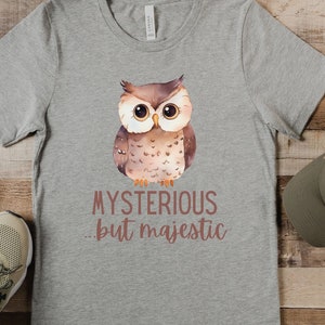 Kid Graphic Tee Youth Owl TShirt Cute Kids Shirt Animal Lovers Shirt Cute Owl Shirt Mysterious but Majestic Youth Short Sleeve Tee Owl