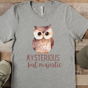 Kid Graphic Tee Youth Owl TShirt Cute Kids Shirt Animal Lovers Shirt Cute Owl Shirt Mysterious but Majestic Youth Short Sleeve Tee Owl