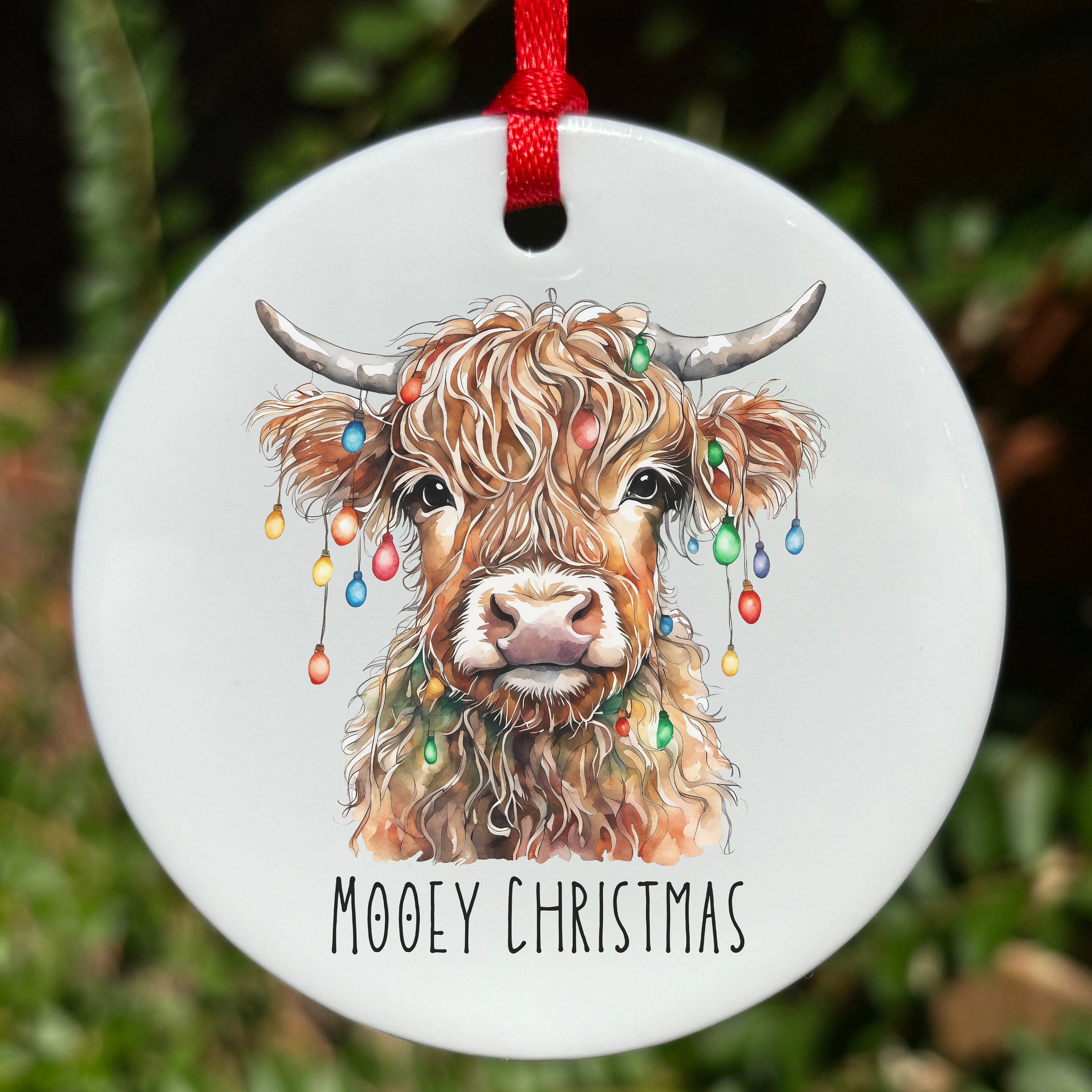 Wenqik 24 Pcs Cow Ornaments For Tree Cute Acrylic Cartoon