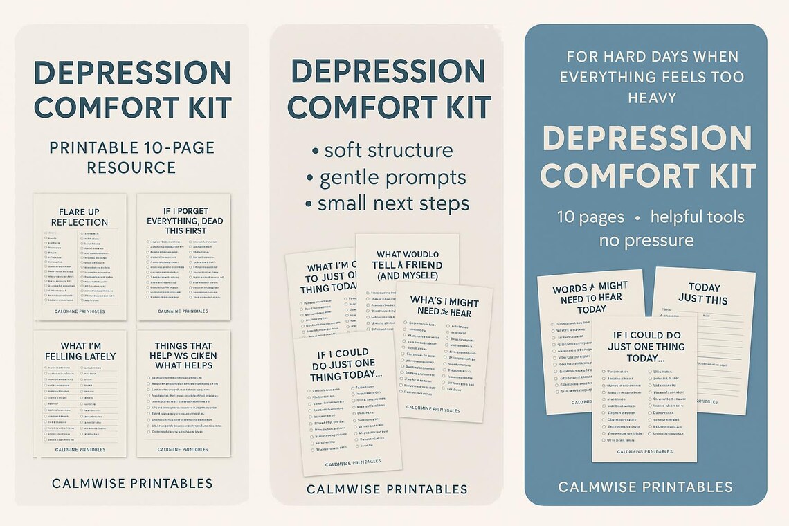 Depression Comfort Kit | Mental Health Printable Journal | 10-page PDF ...