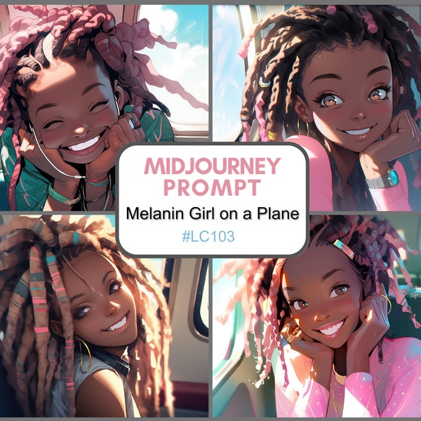 One Midjourney Prompt for Cute Girl - Manga Prompt - Anime Girl Art - Includes Eight 5x7 Inch Printables - #LC103