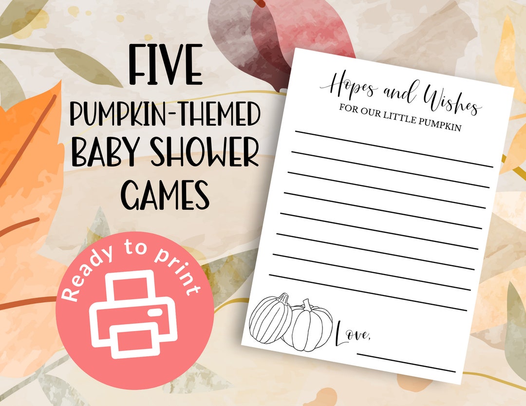 Little Pumpkin Baby Shower Games Set of 5 Printable Fall Themed Games ...