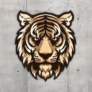 Multilayer Tiger 4 Layers for Laser and Cricut Cutting | Home Decor | SVG, DXF, Lightburn | Multilayer Design | 3D Wall Art | Laser Cut File