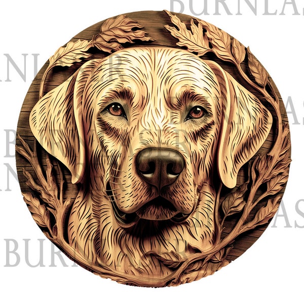 Laser engraving file | Laser Engraving PNG | Laser-ready | 3D illusion | Labrador Retriever | Digital design | Laser file | Lightburn | Art