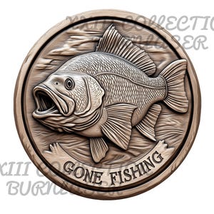 Laser Engraving PNG File: 3D Illusion Bass Wall Art, Wood Decor, Lightburn Engraving File, Fishing 3d Wood Decor, Fish Engraving Design