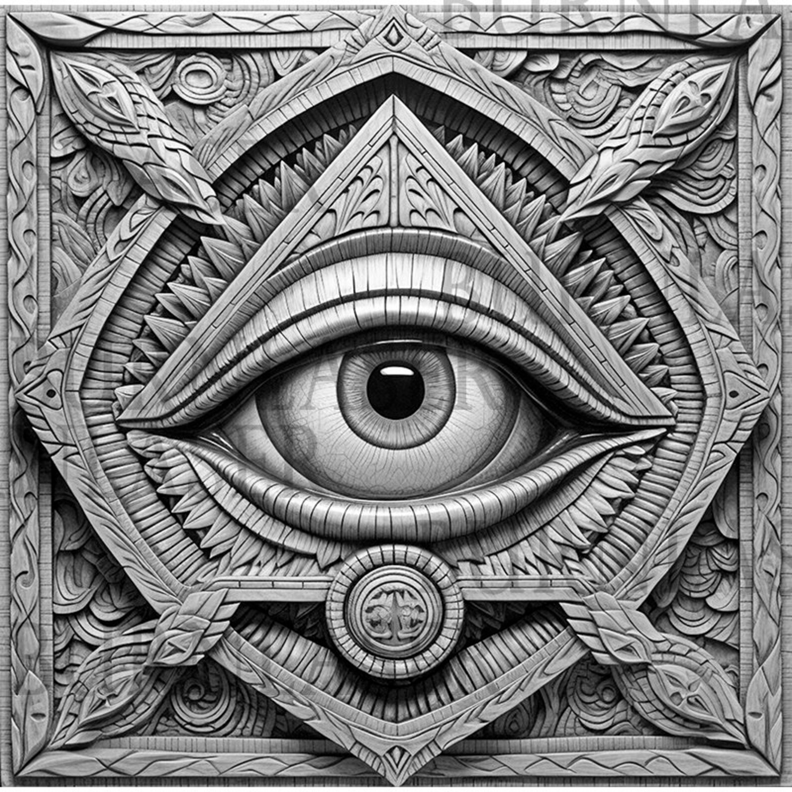 Eye Engraved Pattern 3D Illusion Eye Laser Engraving File | Wood Art (digital Download) - Etsy