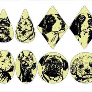 Earrings Bundle x65 Designs - Dogs Laser Engraving SVG - Laser Cut Files - SVG PNG - Glowforge Xtool Lightburn - Laser Files for Wood Crafts