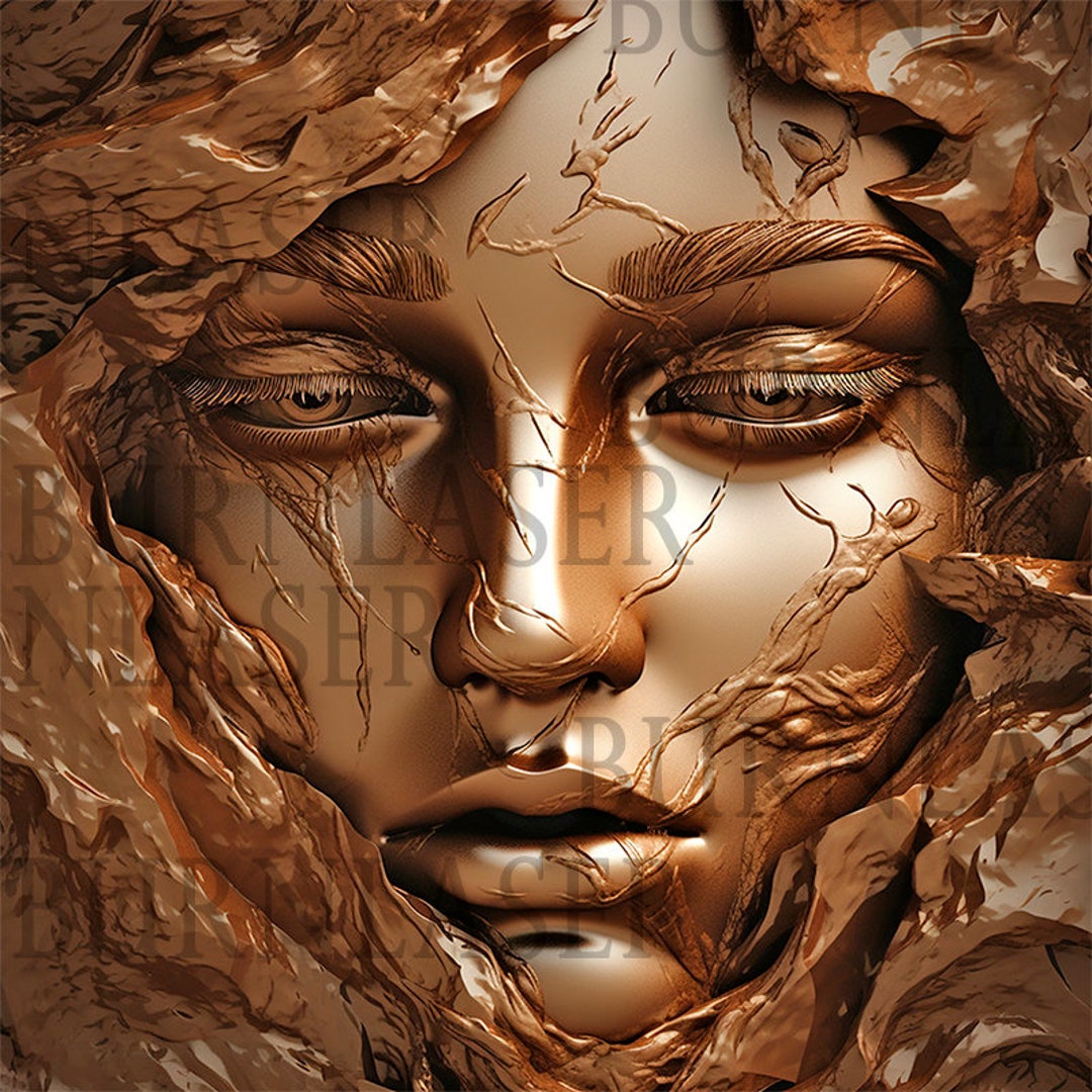 Laser Engraving File Laser Engraving PNG Laser Ready 3D Illusion Woman ...