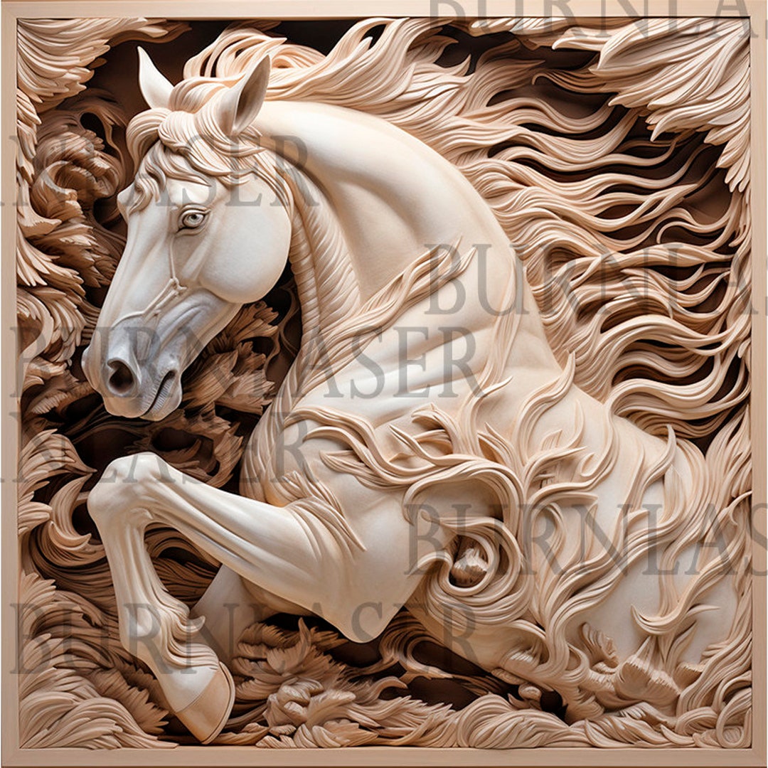Laser Engraving File Laser Engraving PNG Laser Ready 3D Illusion Horse