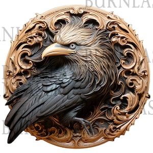 Laser Engraving | Crow Engraved | PNG Engraving | 3D Illusion | Laser Ready | Lightburn | Engraving Design | Digital File | Laser File