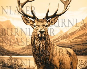 Deer Laser Engraving File – 3D Illusion Wall Art (PNG & Lightburn)
